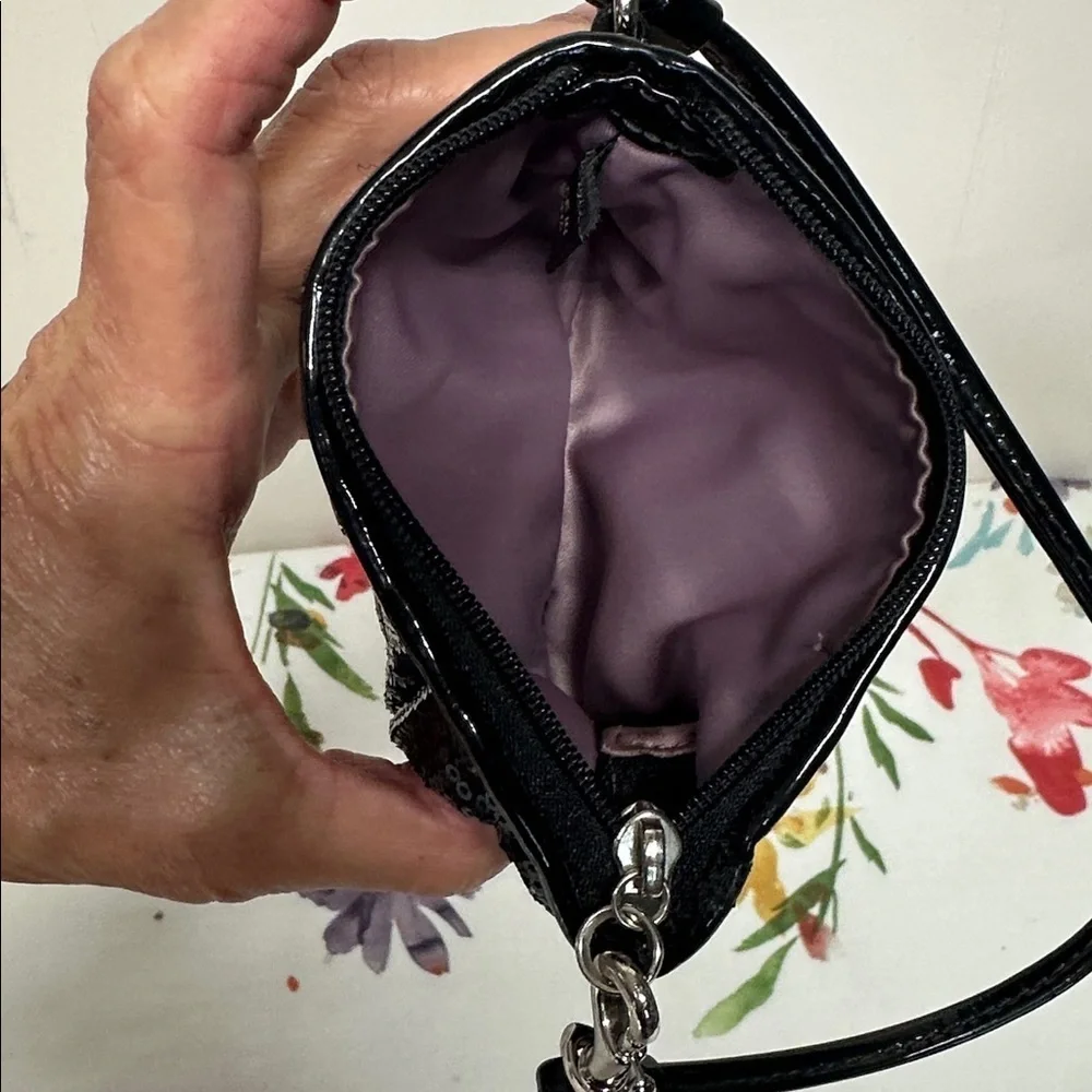 Coach Midnight Black mermaid Sequin Wristlet
